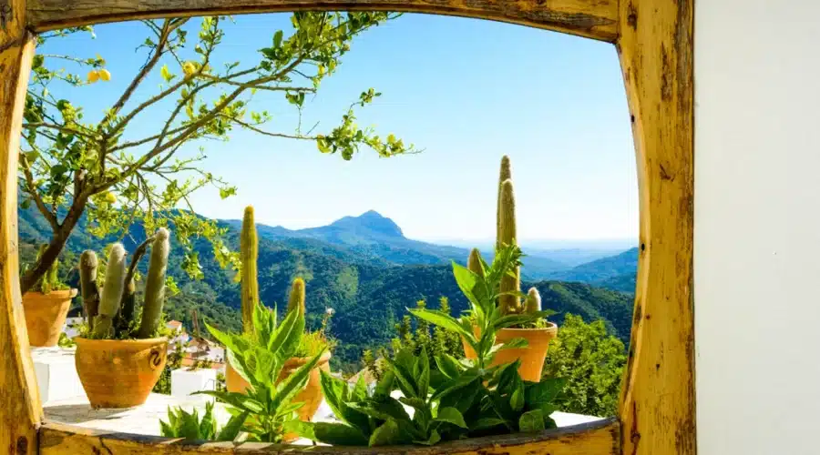 Viewpoint in genalguacil, the village of art in Malaga (Spain)