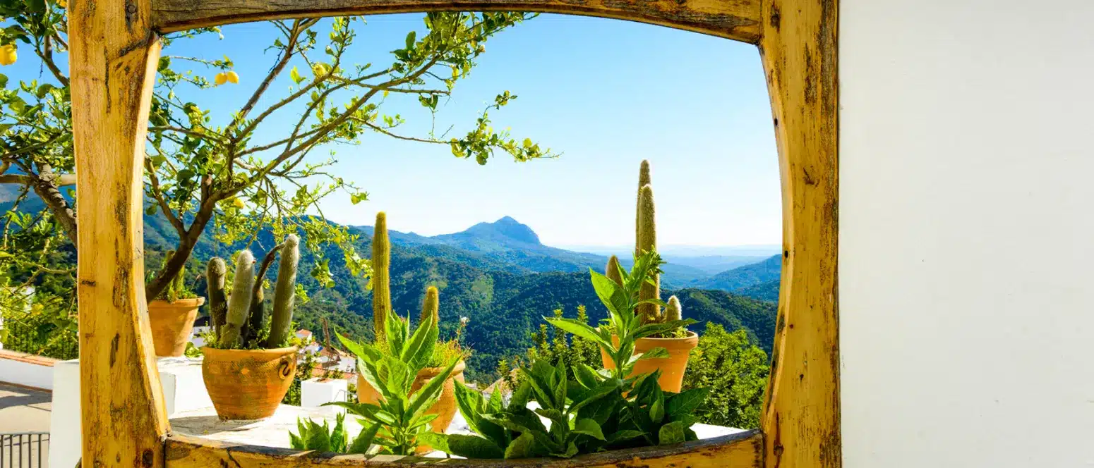 Viewpoint in genalguacil, the village of art in Malaga (Spain)