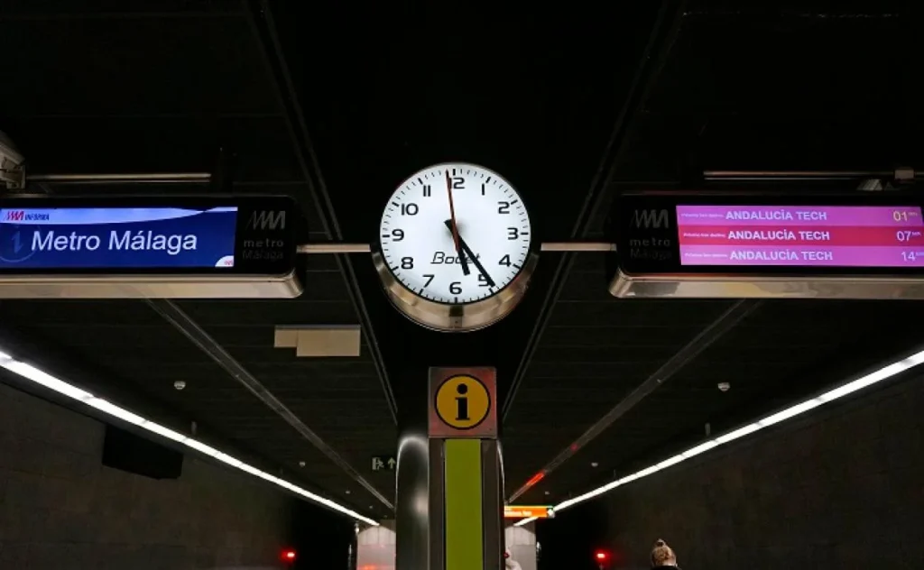 metro clocks malaga spain
