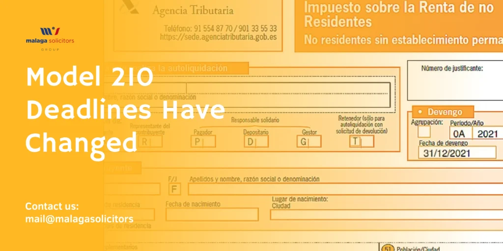 deadlines mod 210 spain taxes